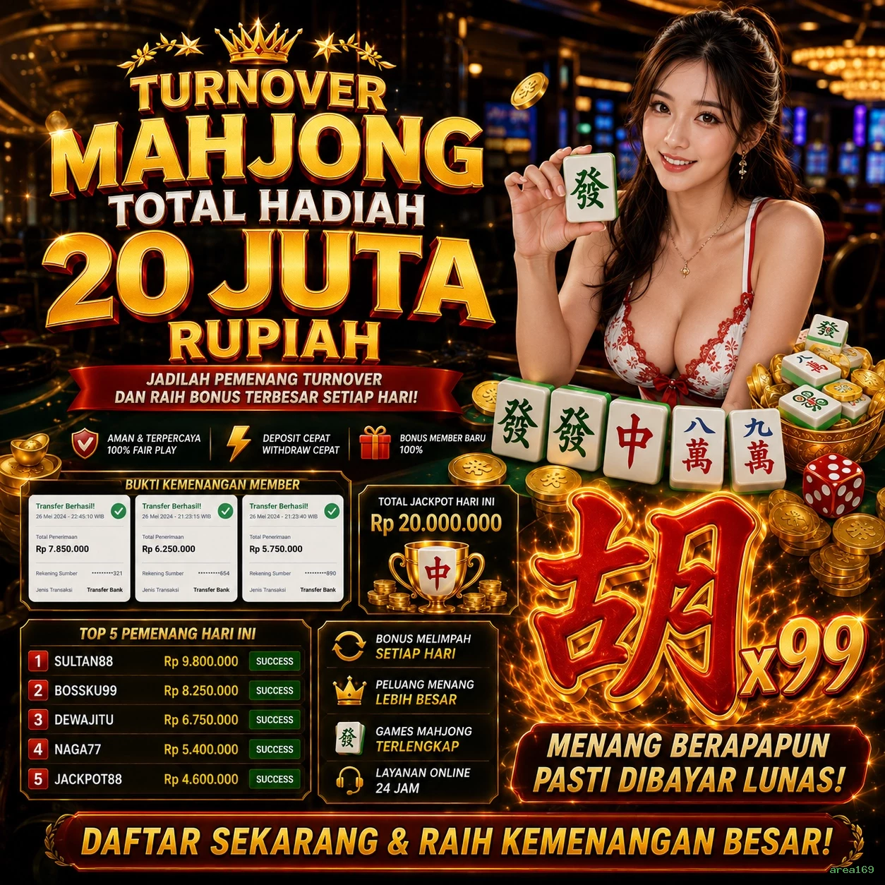 area169 Bonus Menarik